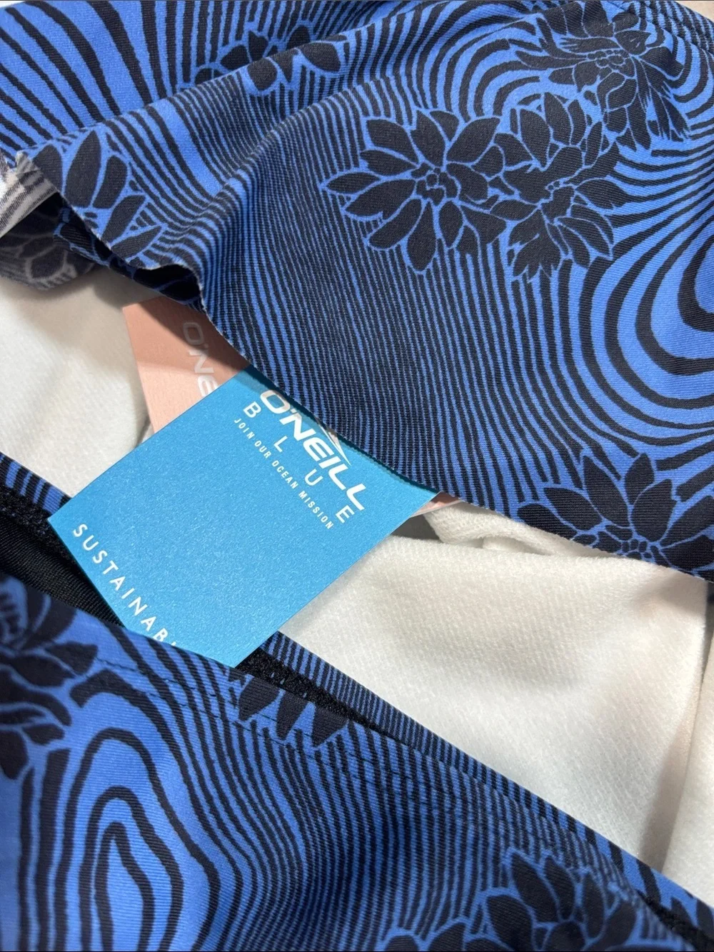O'Neill Blue Winter Waves Ruffle Two-Piece Swimsuit Size 12 NWT